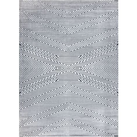 Carpet Structural SIERRA G5013 Flat woven grey - zigzag, ethnic grey ...