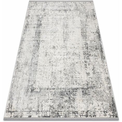 Modern carpet TULS structural, fringe 51324 Vintage, frame ivory / grey  beige 200x290 cm (1/5)
