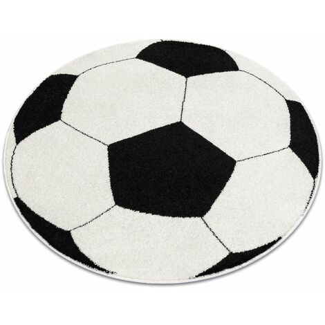 Carpet SILVER circle PIŁKA football black - white black round 120 cm (1/5)