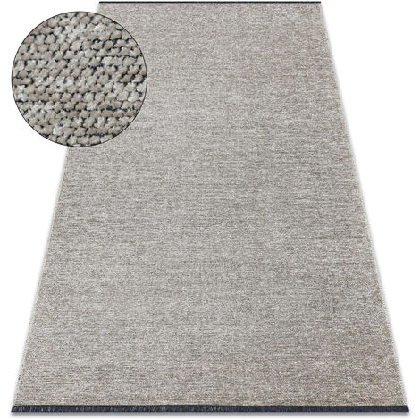 Carpet FLORENCE 24021 One-colour, glamour, flat woven, fringes - beige beige 78x150 cm (1/5)