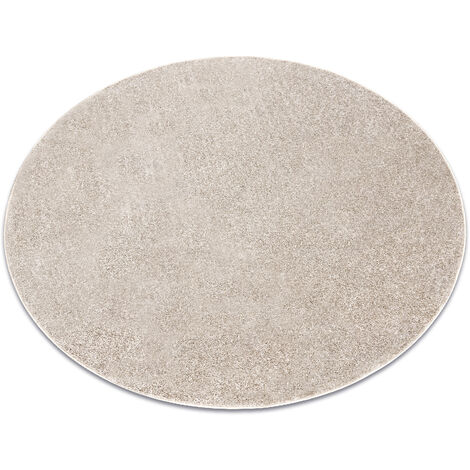 Carpet, round SANTA FE beige 33 plain, flat, one colour beige round 133 cm (1/5)
