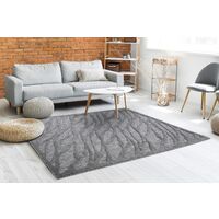 Carpet SANTO SISAL 58387 leaves trellis anthracite Shades of grey and silver 80x150 cm