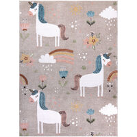 Carpet FUN Sweety for children, unicorn, rainbow beige Multicolor 240x330 cm