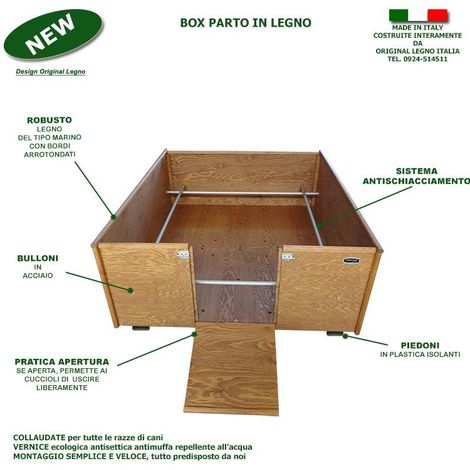 Brandina in Legno Per Cani Rinforzata MADE IN ITALY Mod. B - Barboncino