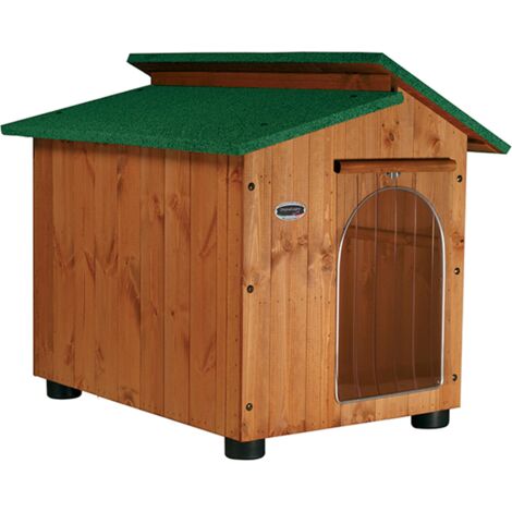 Cuccia in Legno per Cani da Esterno Tendina OMAGGIO mod. Alpi MADE IN ITALY D - Pastore 90x110xH95 Tendina OMAGGIO