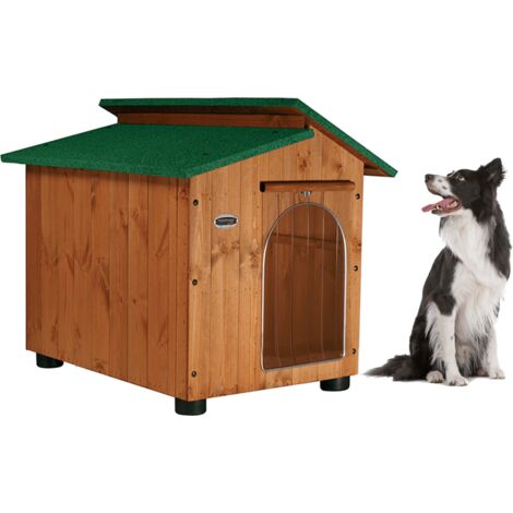 Cuccia in Legno per Cani da Esterno Tendina OMAGGIO mod. Alpi MADE IN ITALY B - Barboncino 60x70xH62 Tendina OMAGGIO