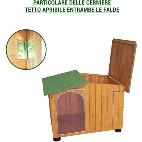 Cuccia in Legno per Cani da Esterno Rinforzata Tendina OMAGGIO mod. Oasi  MADE IN ITALY B 