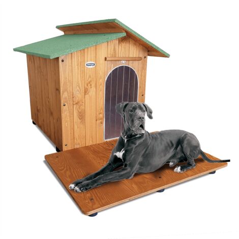 Cuccia in Legno per Cani da Esterno "Rinforzata" Tendina OMAGGIO mod. Alpi con Davanzale MADE IN ITALY E - Alano 115x190x108 Tendina OMAGGIO