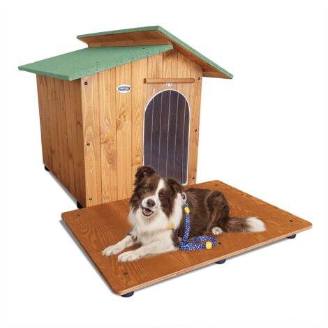 Cuccia in Legno per Cani da Esterno "Rinforzata" Tendina OMAGGIO mod. Alpi con Davanzale MADE IN ITALY C - Setter 90x137x80 Tendina OMAGGIO