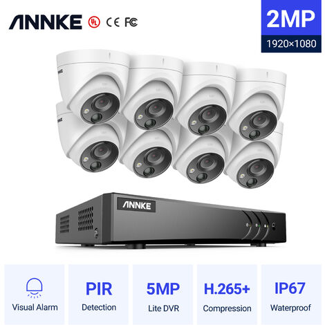 ANNKE ANNKE 2pcs 1080P HD Dome White CCTV Outdoor Camera IP66 for 2MP DVR System UK 