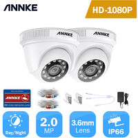 ANNKE 1080P IP67 Weatherproof Security Camera for Outdoor Indoor CCTV Surveillance Works - 2 Cameras