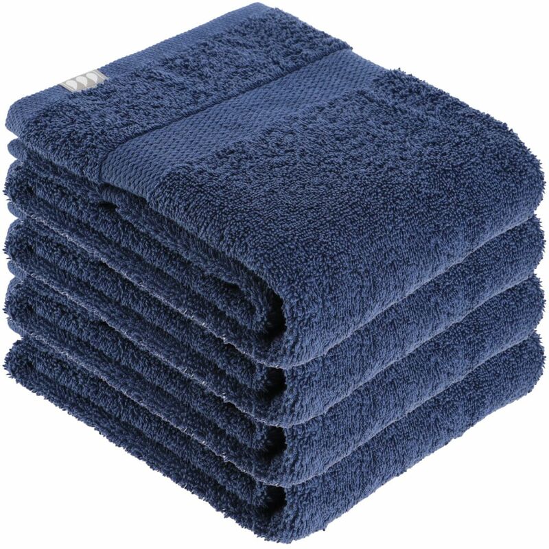 Lot de 6 serviettes de toilette 50x90 cm ALPHA bleu Marine