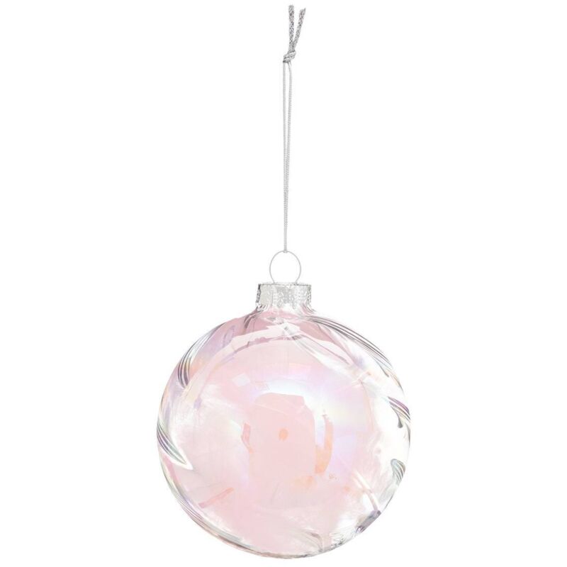 Déco Sapin Boule de Noël en Verre D 10 cm Rouge Blanc déco houx