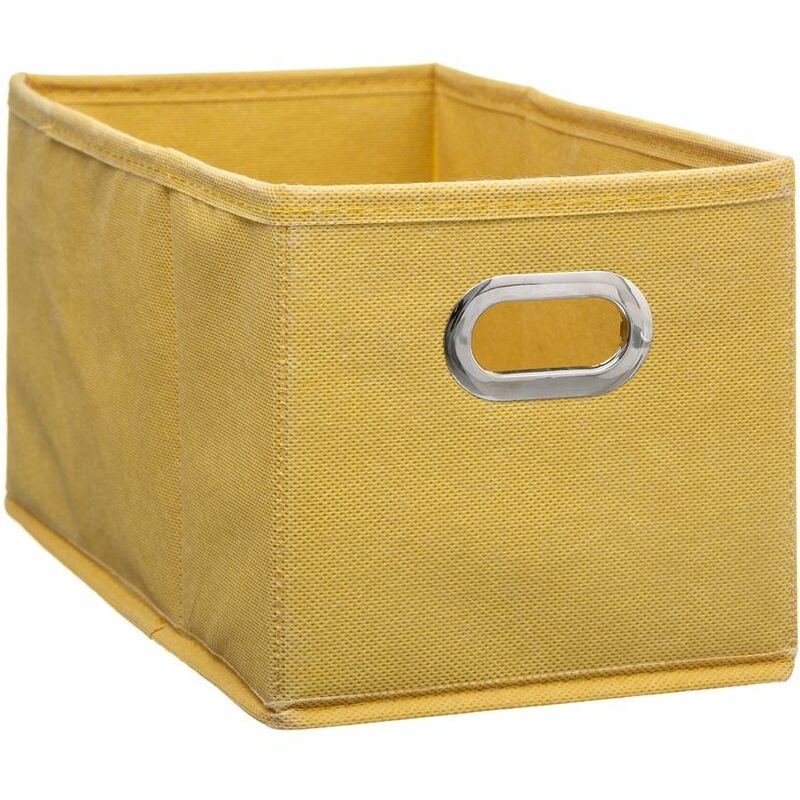 Boîte de rangement tissu jaune moutarde 15x31x15cm - RETIF