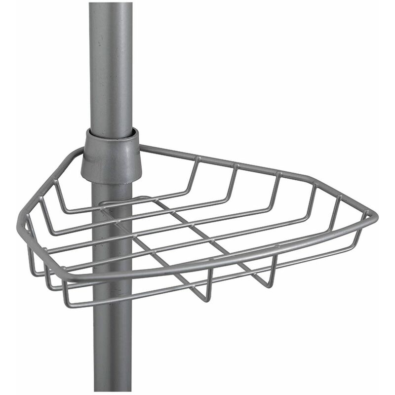 Etagère d'angle Colonne de douche télescopique en Aluminium avec 4 Paniers  H maxi 260 cm