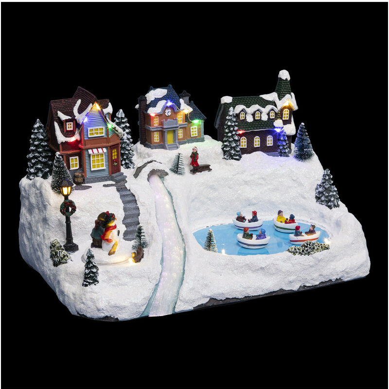 Village de Noël lumineux et animé Lac et Barques - Feeric Christmas