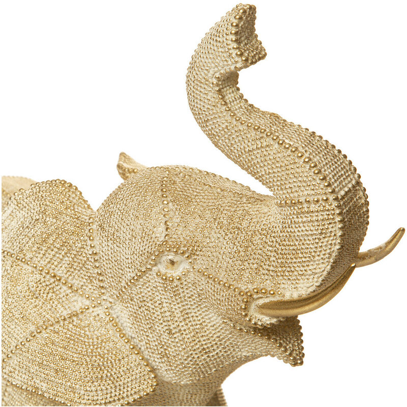 Objet déco Éléphant en résine Dorée motifs en relief L 38 cm - Atmosphera