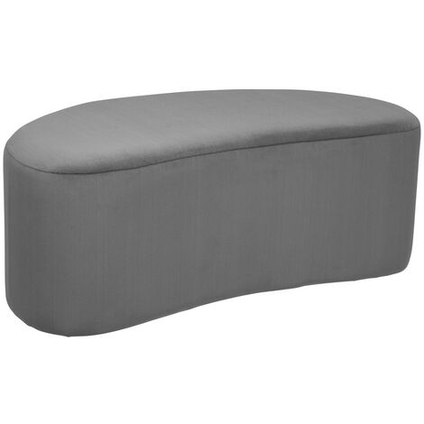 Banc Banquette en Velours Gris fonc 98 x 50 cm Atmosphera