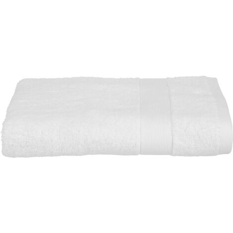 Lot de 4 Draps de bain en Coton Blanc tissu éponge 70 x 130 cm - Atmosphera