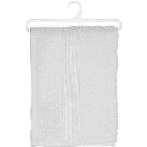 Lot de 4 Draps de bain en Coton Blanc tissu éponge 70 x 130 cm - Atmosphera