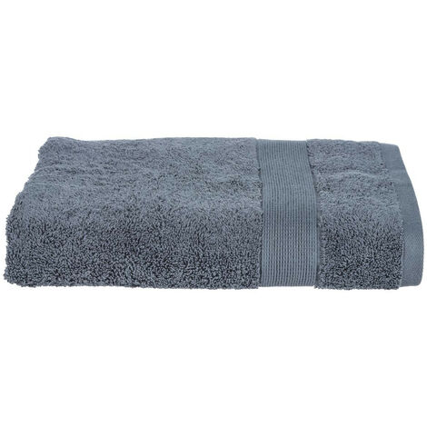 Lot de 4 Draps de bain en Coton Gris foncé tissu éponge 70 x 130 cm - Atmosphera