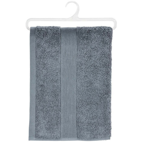 Lot de 4 Draps de bain en Coton Gris foncé tissu éponge 70 x 130 cm - Atmosphera