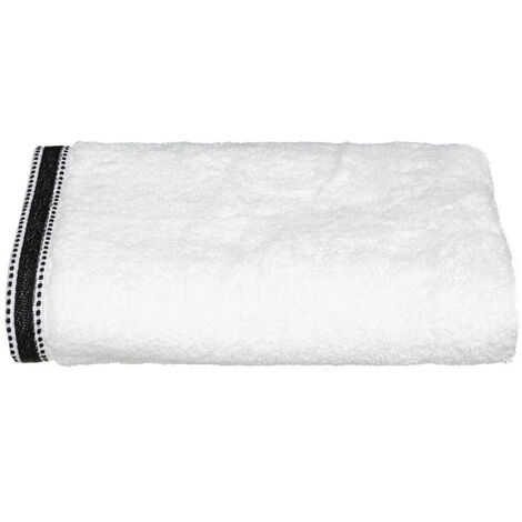 Lot de 2 Draps de bain en Coton Blanc tissu éponge 70 x 130 cm - Atmosphera