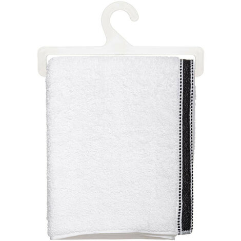 Lot de 2 Draps de bain en Coton Blanc tissu éponge 70 x 130 cm - Atmosphera