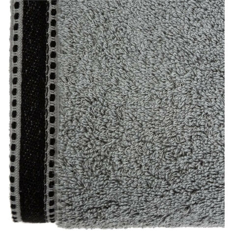 Lot de 6 Draps de bain en Coton Gris Foncé tissu éponge 70 x 130 cm - Atmosphera