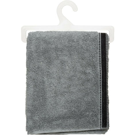Lot de 6 Draps de bain en Coton Gris Foncé tissu éponge 70 x 130 cm - Atmosphera