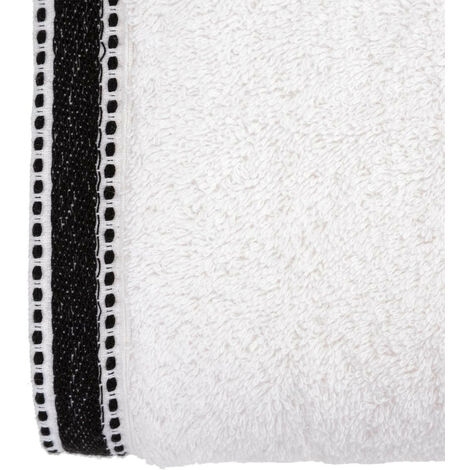 Lot de 4 Draps de bain en Coton Blanc tissu éponge 70 x 130 cm - Atmosphera