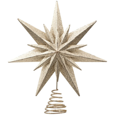 Déco Sapin De Noël Cimier En 3D Étoile Et Boule Blanc Pailleté | Leroy