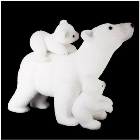 Déco de Noël Famille Ours et 3 Oursons H 54 cm - Feeric Christmas
