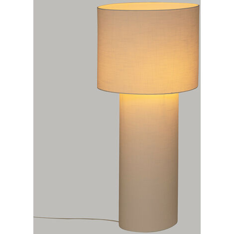Lampadaire en métal et tissu Blanc  H 115 cm - Atmosphera