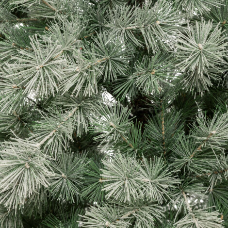 Sapin de Noël artificiel Vert clair enneigé avec pied en bois et métal H 180 cm - Feeric Christmas