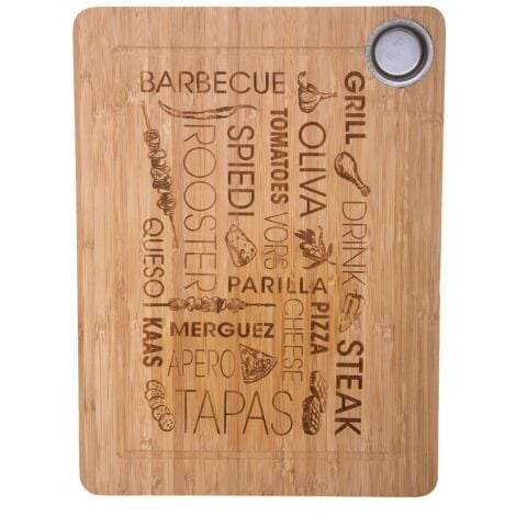 Planche à découper en Bambou avec récupérateur de jus amovible 38 x 28 cm - Five