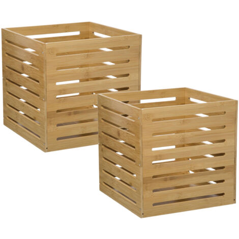 Boîte De Rangement Bambou - 15x14x31cm
