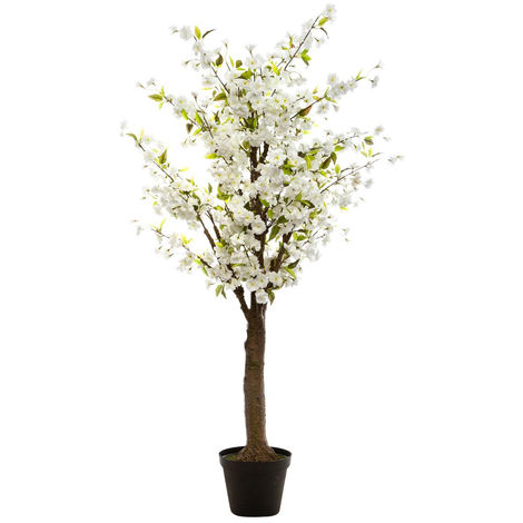 Plante artificielle Cerisier Blanc dans son Pot H 200 cm - Atmosphera