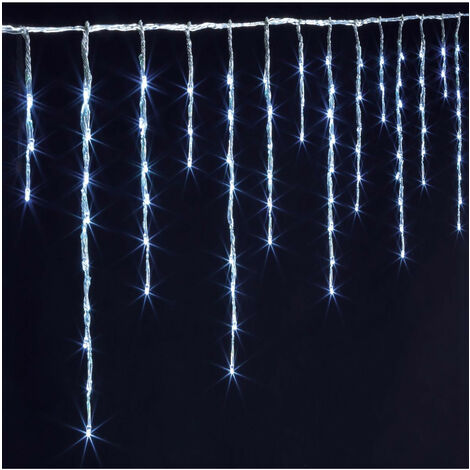 Guirlande lumineuse programmable rideau 20 tombées 300 LED blanc froid -  RETIF