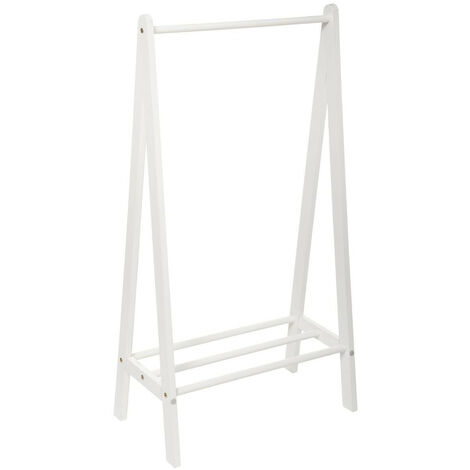 Atmosphera Mini Penderie Portant En Bois Blanc Pour Chambre D Enfant H 115 Cm