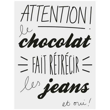 Atmosphera 1 Planche Sticker Deco Citation Chocolat 30 X 40 Cm