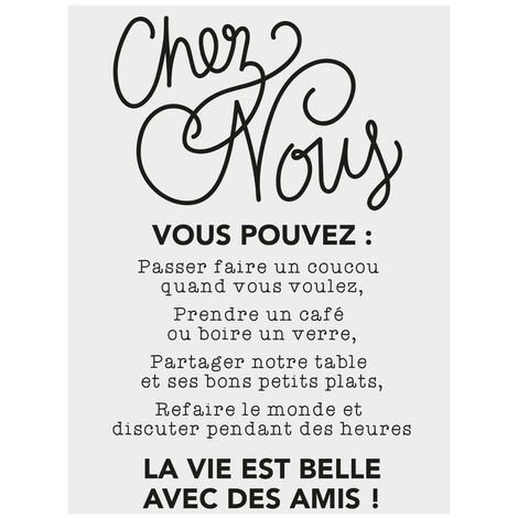 Atmosphera 1 Planche Sticker Deco Citation Chez Nous 30 X 40 Cm Chez Nous