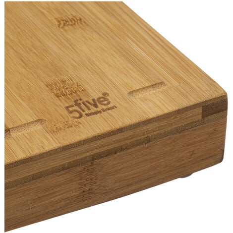 2 en 1 Cache-plaque compatible 4 feux et Planche à découper en Bambou 52 x 58 cm - Five