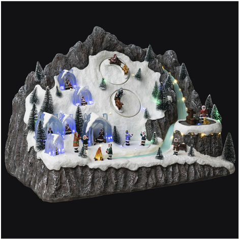 Village de Noël lumineux, animé et musical Village d'eskimo avec sa fontaine - Feeric Christmas