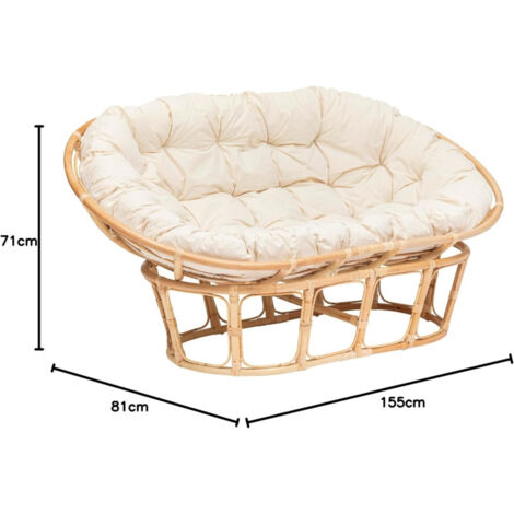 Table Basse Neta En Rotin - Diamètre 73cm, Hauteur 39cm - Style Naturel - À Monter Soi-même