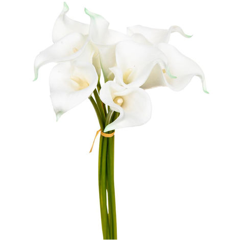 Bouquet de Fleurs artificielles 8 Arums Blanches H 36 cm - Atmosphera