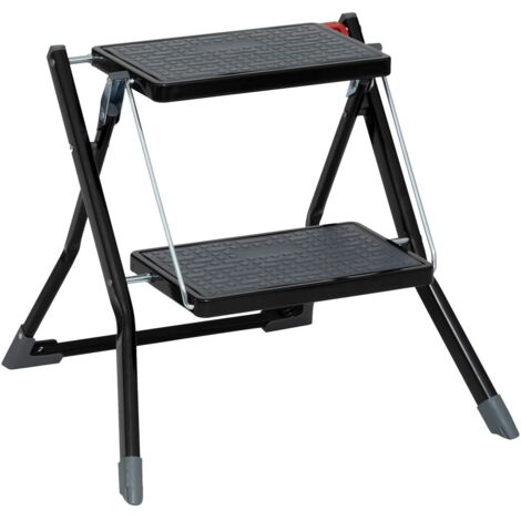 /Échelle Marchepied Pliante 2 Marches Antid/érapant Marchepied en Acier Capacit/é 120 Kg Chaque Couche Escabeau /à 2 Marches Pieds Antid/érapants parfait pour Maison Cuisine Garage 42 x 48 x 41.5cm