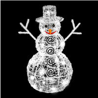 Déco lumineuse Bonhomme de neige en 3D 100 LED Blanc H 60 cm - Feeric Christmas