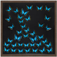 Atmosphera - Cadre décoratif Papillons en 3D 55 x 55 cm - Bleu
