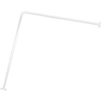 TENDANCE - Barre de douche Tringle d'angle 80 x 80 cm en Aluminium Blanc - Blanc
